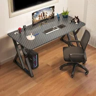 Biurka gamingowe - BIURKO GAMINGOWE CZARNE NOWOCZESNE DLA GRACZA STÓŁ LOFT SOLIDNE 120 CM - miniaturka - grafika 1