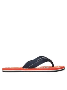 Tommy Hilfiger Japonki Hilfiger Flw Print Beach Sandal FM0FM05507 Granatowy - Klapki i japonki męskie - miniaturka - grafika 1