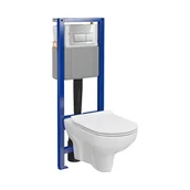 Stelaże i zestawy podtynkowe do WC - Zestaw Podtynkowy Komfort Miska Wc Cromo Przycisk Chrom S701-827 - miniaturka - grafika 1