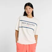 Koszulki i topy damskie - Koszulka damska New Balance WT51910SST beżowa - miniaturka - grafika 1