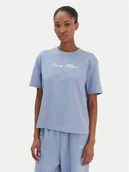 Koszulki i topy damskie - Tommy Hilfiger T-Shirt Script WW0WW47819 Niebieski Regular Fit - miniaturka - grafika 1