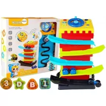 LEANToys Zjeżdżalnia Blok Edukacyjny z Autkami Sorter 7209 - Zabawki interaktywne dla dzieci - miniaturka - grafika 1