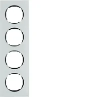 Klawisze i ramki - Berker Ramka potrójna poczwórna R.8 - szkło białe, montaż płaski - miniaturka - grafika 1