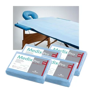 MedixPro Prześcieradło jednorazowe 77cm x 210cm niebieskie 40g MedixPro 40szt - Kosmetyczne akcesoria jednorazowe - miniaturka - grafika 1