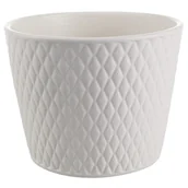 Donice - Cermax Osłonka doniczki ceramiczna Harlekin 15 cm kremowa - miniaturka - grafika 1