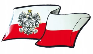 Naklejka Emblemat Samochód Flaga Polska z Godłem Godło Orzełek 45 x 85 mm - Akcesoria motoryzacyjne - miniaturka - grafika 1