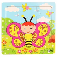 Puzzle - Puzzle drewniane 9 elementów MOTYL DLA DZIECI układanka EDUKACYJNE - miniaturka - grafika 1