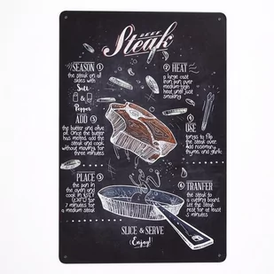 Plakat Tabliczka dekoracyjna metalowa FOOD STEAK - Plakaty - miniaturka - grafika 1