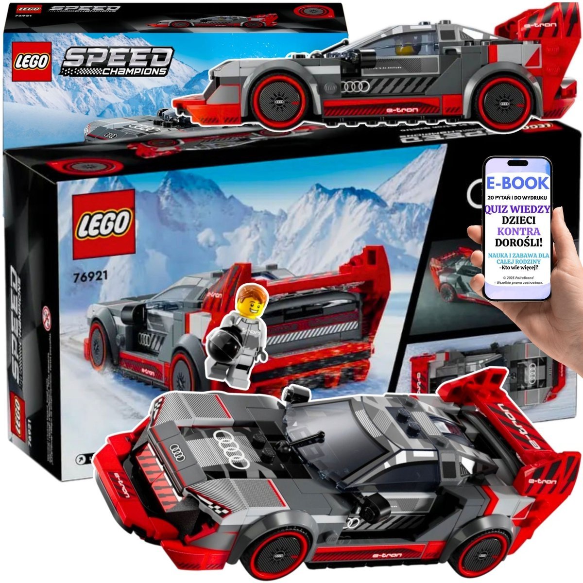 ZESTAW LEGO WYŚCIGOWE AUDI S1 e-tron Quattro 76921 • LEGO AUTKO SAMOCHÓD PREZENT + EBOOK-2