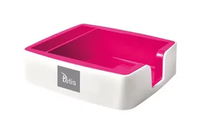 Tetis, Przybornik na karteczki i wizytówki biało-różowy - Przyborniki na biurko - miniaturka - grafika 1