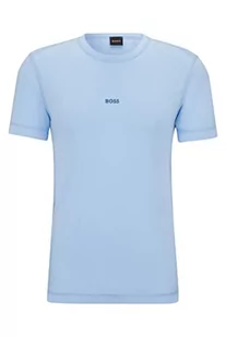 BOSS Męski T-shirt Tokks z bawełnianego dżerseju z efektem wybielania słońca, Open Blue460, XL - Koszulki męskie - miniaturka - grafika 1