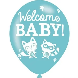 Balony 27,5cm, welcome baby mix 6 szt. - Baby shower i roczek - miniaturka - grafika 1