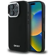 Etui i futerały do telefonów - Etui DKNY Plain Silver Logo MagSafe do Apple iPhone 16 Pro Czarny | Bezpłatny transport - miniaturka - grafika 1