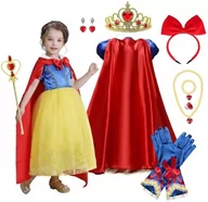 Stroje karnawałowe - Strój Kostium Przebranie Sukienka Królewna Śnieżka Bal Karnawał 134/140 Zestaw - miniaturka - grafika 1