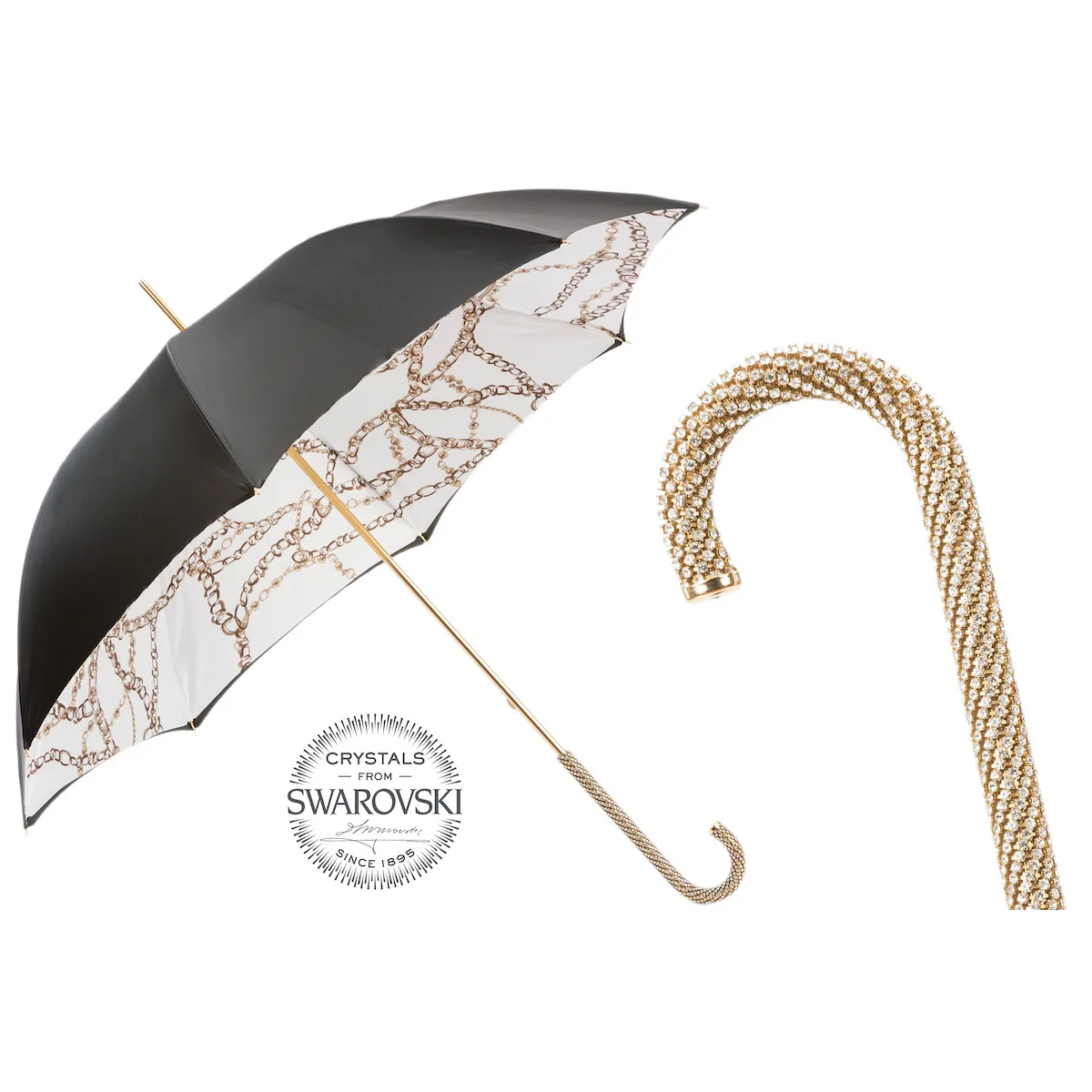 Luksusowy Parasol Pasotti Swarovski Double Cloth Handmade Włochy