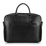 Torebki damskie - Męska torba na laptopa 16” z imitacji skóry czarna - miniaturka - grafika 1