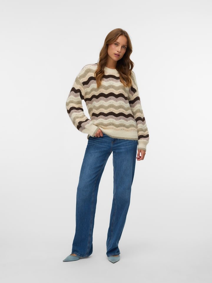 Vero Moda Sweter w kolorze beżowo-brązowym