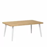 Ławy i stoliki kawowe - Stolik kawowy prostokątny z drewna dębowego Modern Oak, Wykończenie nogi - Buk - farba szara, Wysokość [cm] - 41, Wymiary [cm] - 60x100 - miniaturka - grafika 1