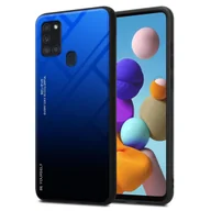 Etui i futerały do telefonów - Pokrowiec Do Samsung Galaxy A21s Etui w NIEBIESKO - CZARNY TPU Obudowa Case Cover Plecki Ochronny Cadorabo - miniaturka - grafika 1