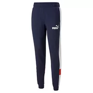 Spodenki męskie - PUMA Męskie spodnie ESS+ Colorblock Pants FL Cl spodnie, Peacoat, XL, Peacoat, XL - miniaturka - grafika 1