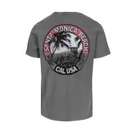 Koszulki sportowe męskie - Pit Bull T-Shirt Koszulka Small Logo Oceanside Grey - miniaturka - grafika 1