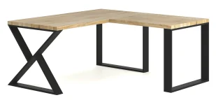 Elior Industrialne narożne biurko komputerowe dębowe 160x70 + 70x90 S5-D31 - Biurka Elior Industrialne narożne biurko komputerowe dębowe 160x70 + 70x90 S5-D31 - Biurka - miniaturka - grafika 1