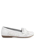 Mokasyny damskie - Rieker Mokasyny L6396-80 Biały - miniaturka - grafika 1