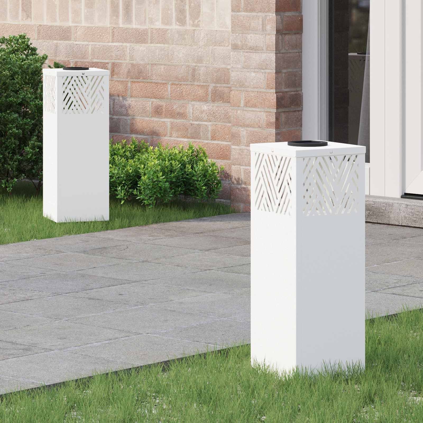 vidaXL Słoneczna LED lampa na ścieżkę Jodełka 2 pcs Biały