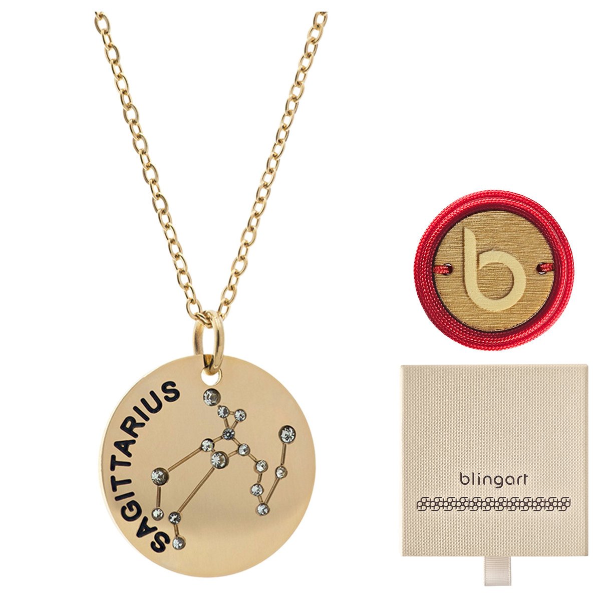 Naszyjnik celebrytka Strzelec znak zodiaku pozłacany damski BLINGART