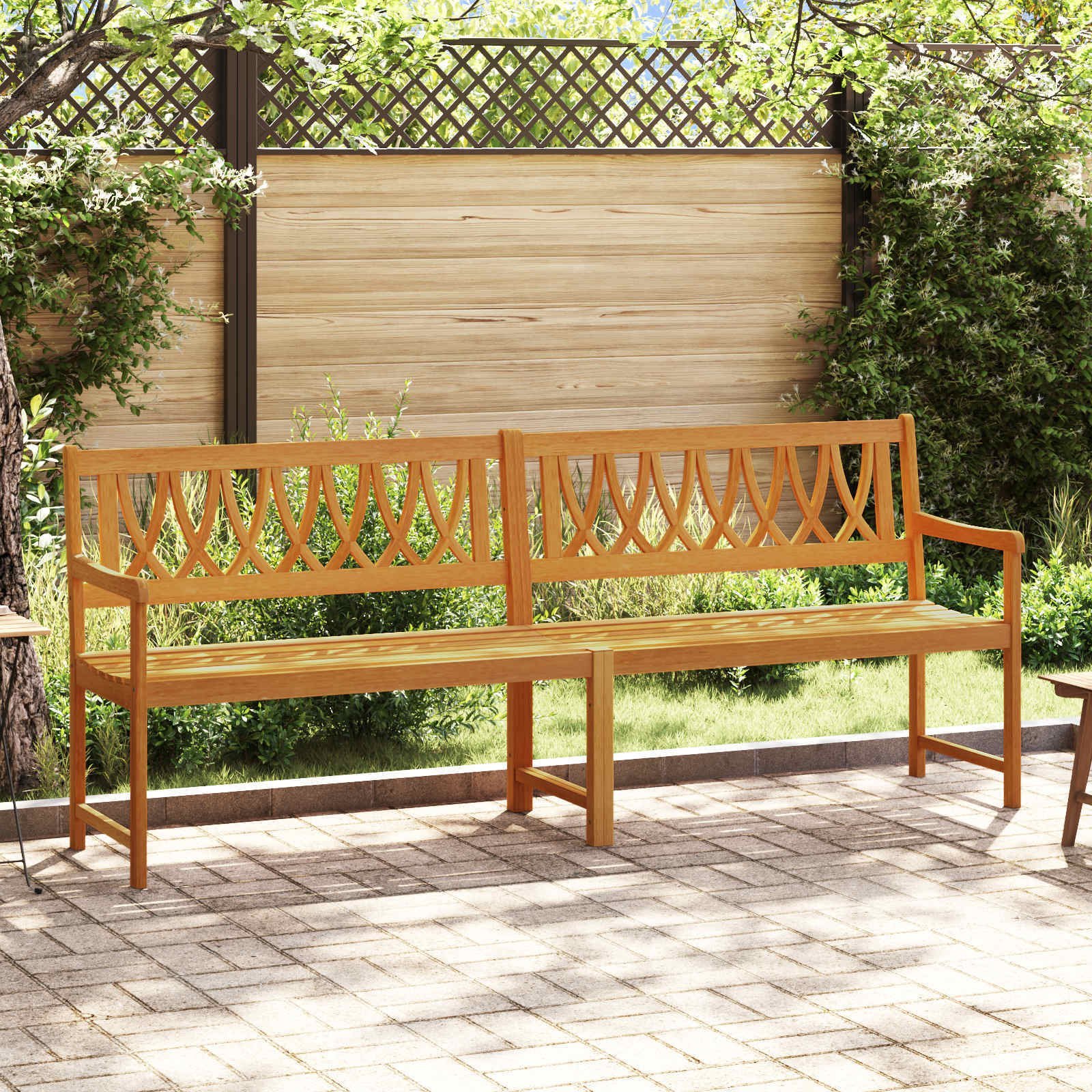 vidaXL Ławka ogrodowa naturalny 220 x 55,5 x 90 cm Lite Drewno Akacji