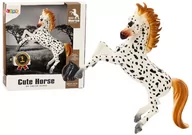Figurki dla dzieci - Figurka Konia Biały Koń w Kropki Stojący Stajnia Farma Cute Horse - miniaturka - grafika 1