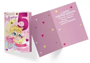 Karnet PR-325 Urodziny 5 dziewczynka - Kartki okolicznościowe i zaproszenia - miniaturka - grafika 1