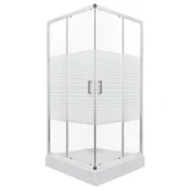 Kabiny prysznicowe - Novoterm Kabina prysznicowa z brodzikiem 80x80 Madera Kerra - miniaturka - grafika 1