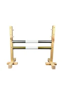 Maskotki i pluszaki - Przeszkoda skokowa do hobby horse 60 cm, 2 belki, złota i srebrna - miniaturka - grafika 1