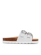 Klapki i japonki damskie - Sergio Bardi Klapki SB-73-09-001047 Srebrny - miniaturka - grafika 1