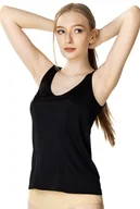 Koszulki i topy damskie - Gładka aksamitna koszulka damska Karla : Kolor - Czarny, Rozmiar - 40 - miniaturka - grafika 1