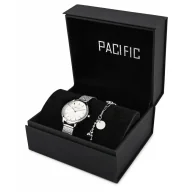 Zegarki damskie - Komplet na prezent srebrny klasyczny zegarek damski + bransoletka PACIFIC X6167-01 - miniaturka - grafika 1