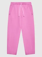 Spodnie i spodenki dla dziewczynek - United Colors Of Benetton Spodnie dresowe 3J68CF01E Różowy Regular Fit - miniaturka - grafika 1