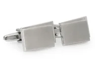 Spinki do mankietów i krawatów - Prostokątne srebrne spinki do mankietów - matowo-błyszczące A315 - miniaturka - grafika 1