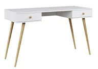 Biurka - Elior Białe biurko do toaletki z 2 szufladami F0-N37 - miniaturka - grafika 1