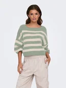 Swetry damskie - ONLY Sweter w kolorze jasnozielono-kremowym - miniaturka - grafika 1