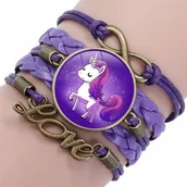Biżuteria dla dzieci - BRANSOLETKA fioletowa Kucyk Jednorożec Unicorn - miniaturka - grafika 1