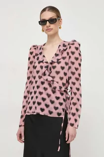 Bluzki damskie - Silvian Heach bluzka damska kolor różowy wzorzysta - grafika 1