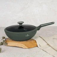 Woki - Patelnia Wok z pokrywką 28 cm BerlingerHaus BH-8159 Matte Green - miniaturka - grafika 1