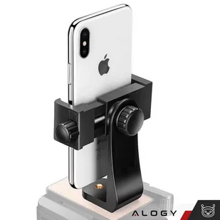 Uchwyt adapter na telefon do statywu selfie stick 1/4 Obrotowy 360 uniwersalny Alogy czarny - Selfie stick - miniaturka - grafika 10