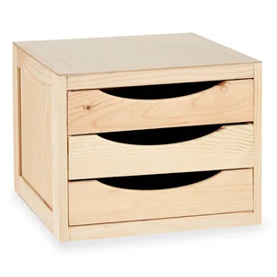 Organizer drewniany MINI, 3 szuflady, 29 x 30 x 39 cm - Przyborniki na biurko - miniaturka - grafika 1