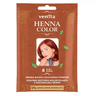 Venita Henna Color Ziołowa odżywka koloryzująca saszetka 8 Rubin 30g - Farby do włosów i szampony koloryzujące - miniaturka - grafika 1