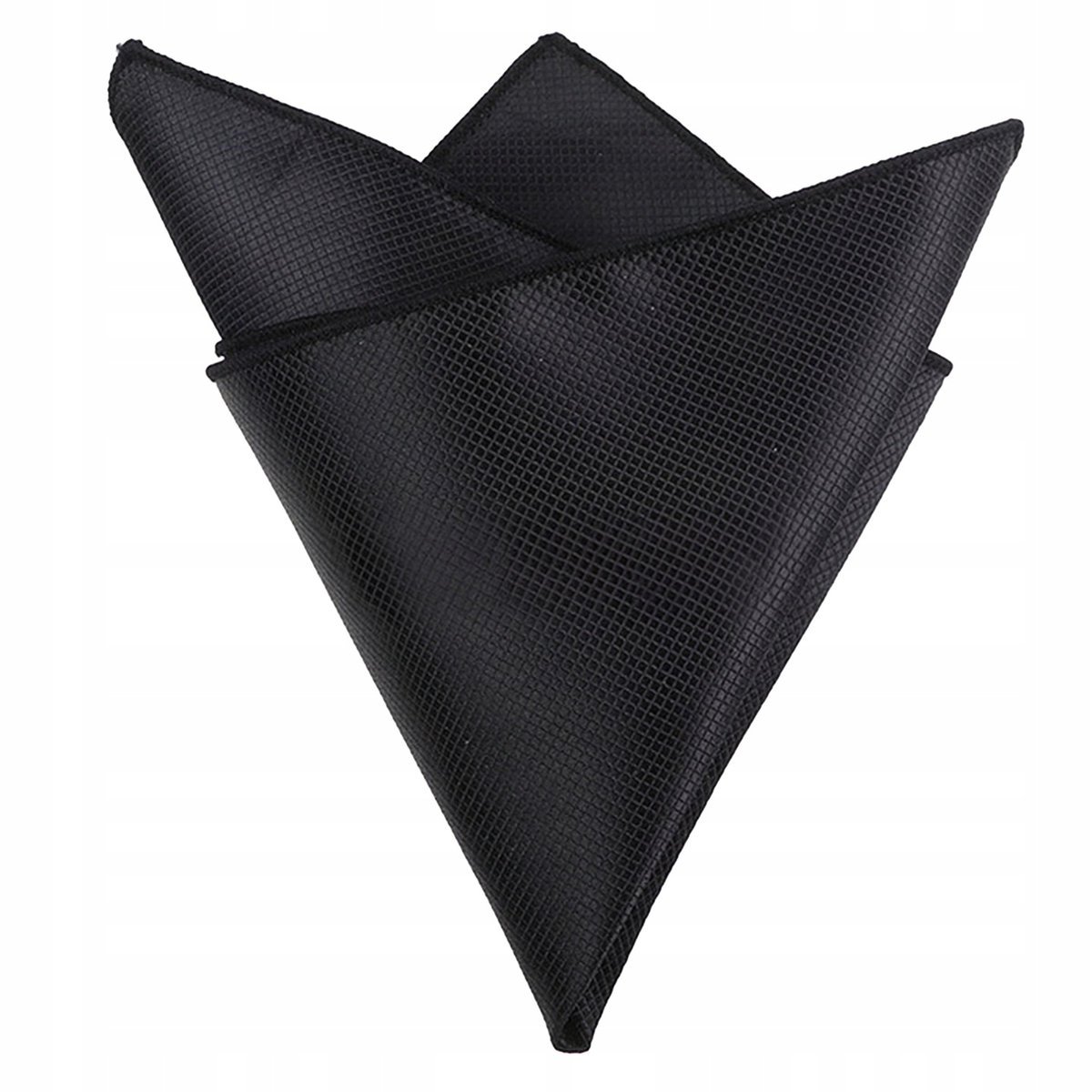 Poszetka męska w drobną kratkę - czarna