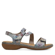 Sandały damskie - Sandały Rieker 659C7-90 Niebieski - miniaturka - grafika 1