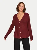 Swetry damskie - Vila Kardigan 14101549 Czerwony Regular Fit - miniaturka - grafika 1